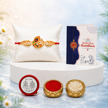 periapt Designer Rakhi set of 1 with Silver Coin | Assorted Rakhi, Greeting Card, Coins