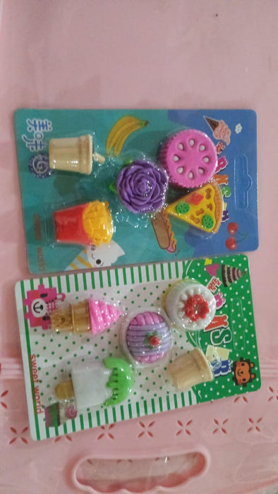 18032 3D Mix Design Fancy & Stylish Colorful Erasers, Mini Eraser Creative Cute Novelty Eraser for Children Different Designs Eraser Set for Return Gift, Birthday Party, School Prize (1 Set)