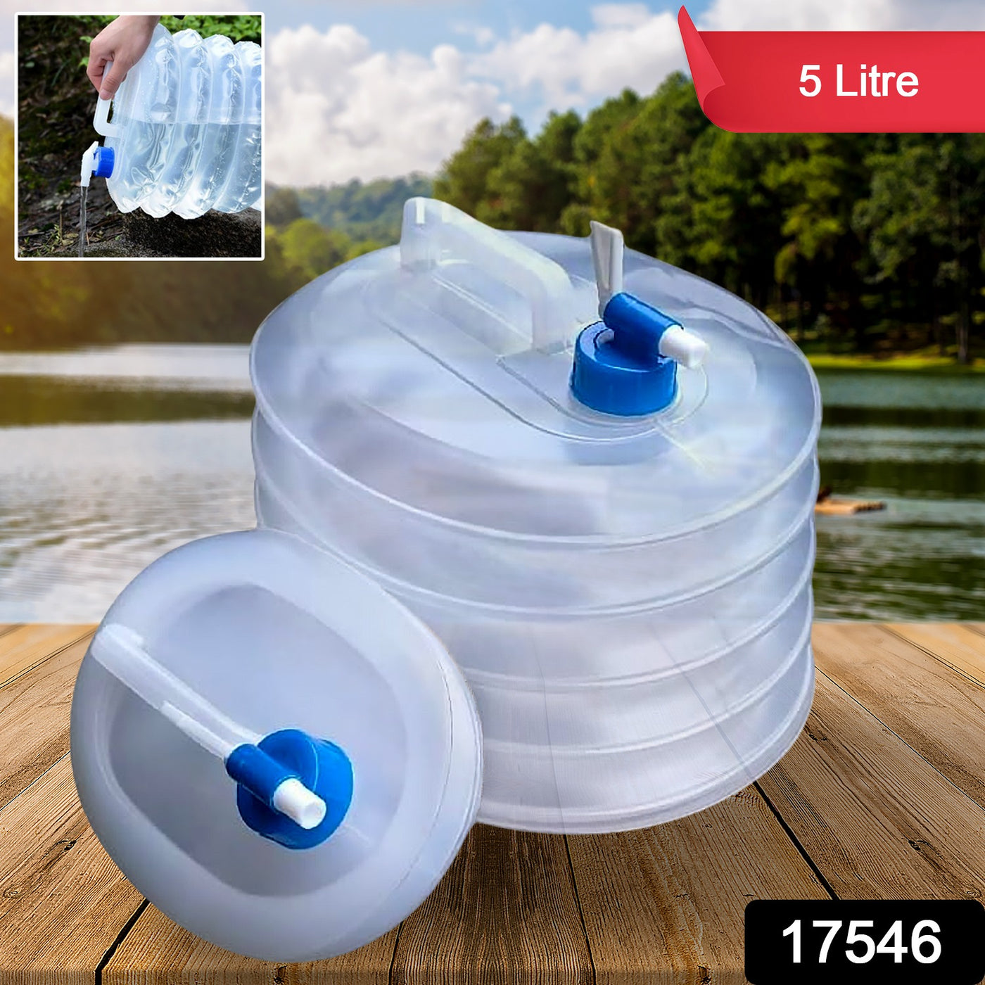 Portable Water Container with Tap | Collapsible & Easy Carry — DeoDap