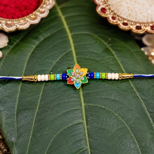OM Rakhi for Brother with Chocolate 96gm - Raksha Bandhan Gift Set, Pack of 7