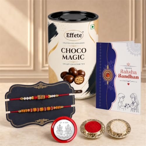 Rakhi for Brother with Chocolate Magic 96gm - Rakshabandhan Gift Set, Pack of 6
