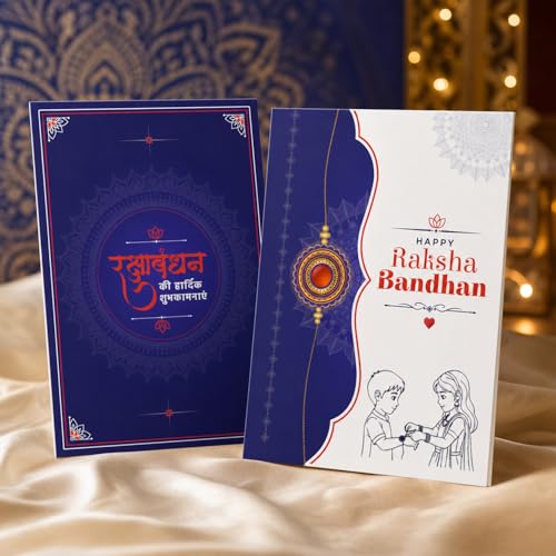 Rakhi for Brother with Rectangular Pooja Thali - Raksha Bandhan Gift, Pack of 7