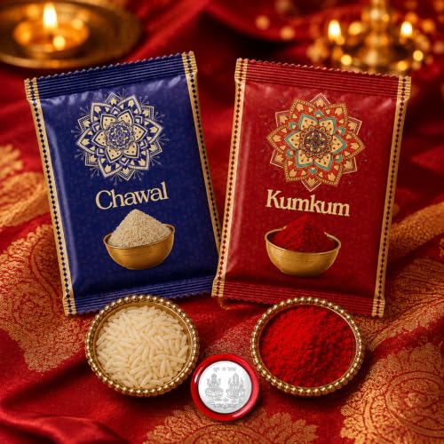 Ganesha Rakhi for Brother with Pooja Thali - Rakshabandhan Gift Set, Pack of 7