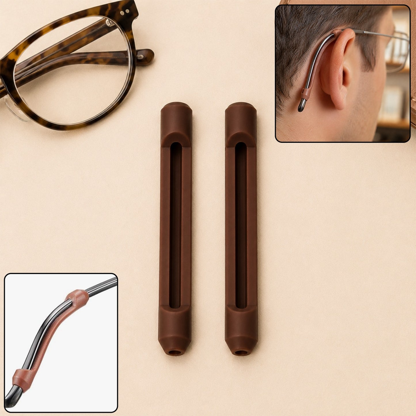 Silicone Ear Hooks for Goggles Anti Slip Spectacle Grips (1 Pair)