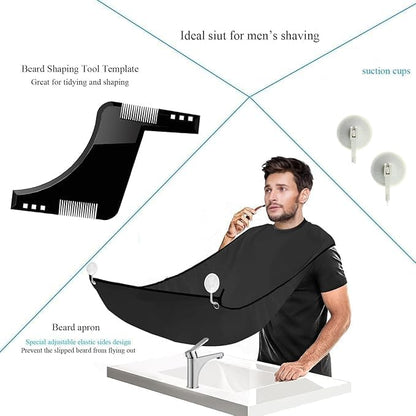 Beard Apron for Men, Shaving Cape with Suction Cups for Clean Trimming (1 Pc)