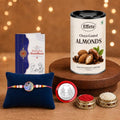 Peacock Rakhi Combo – Raksha Bandhan Gift Set with Choco Almonds