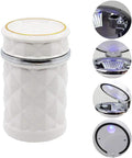 Car Cupholder Ashtray – LED Light, Lid & Portable Bin | Velvet Wheels