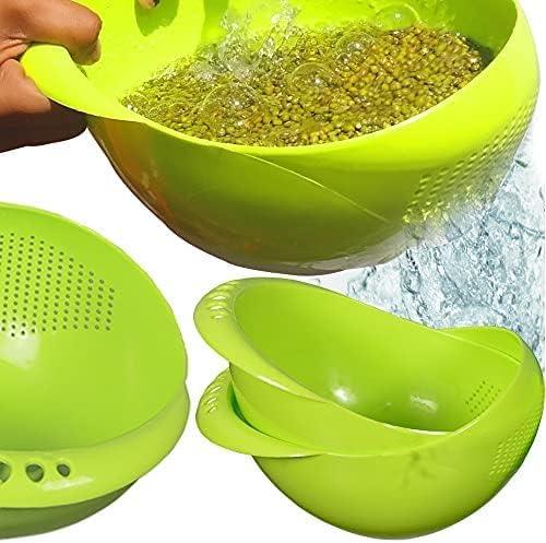 0081 Virgin Rice Bowl Durable Plastic Strainer ,Water Strainer | Vegetable & Fruits Washing Bowl