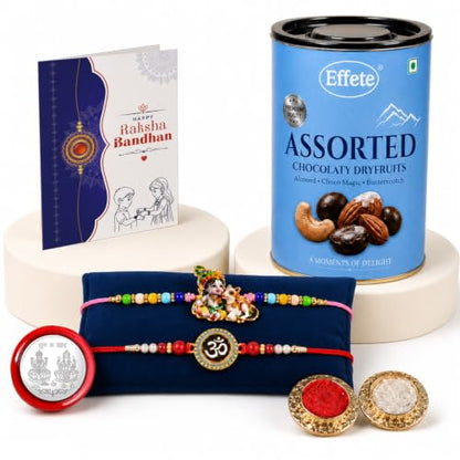 Krishna, Om Rakhi Combo - Raksha Bandhan Gift with Assorted Choco 96gm, Pack of 6