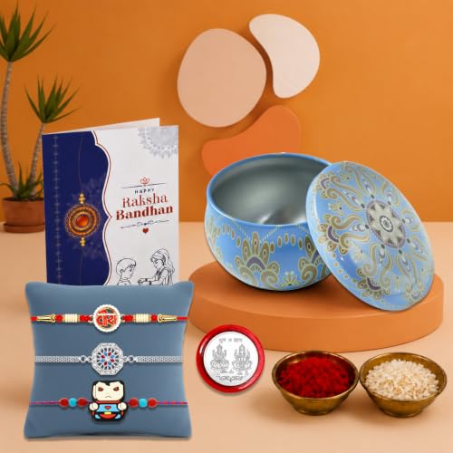 Superhero Rakhi Combo - Raksha Bandhan Gift with Heart-Shape Organizer, Pack of 7