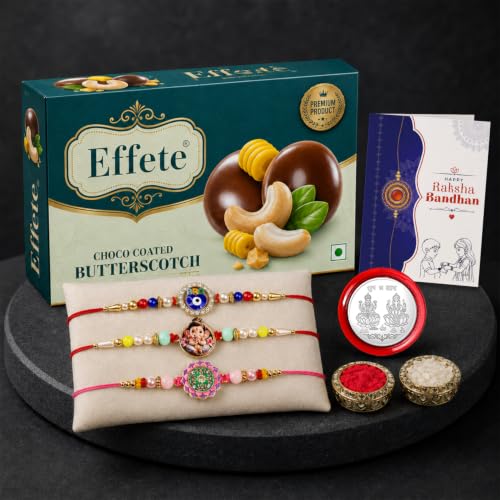 Evil Eye Rakhi Combo - Raksha Bandhan Gift with Choco Butterscotch 32gm, Pack of 7