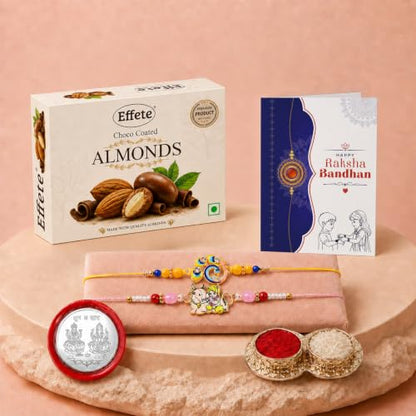 Krishna, Bird Rakhi Combo - Raksha Bandhan Gift with Choco Almonds 32gm, Pack of 6