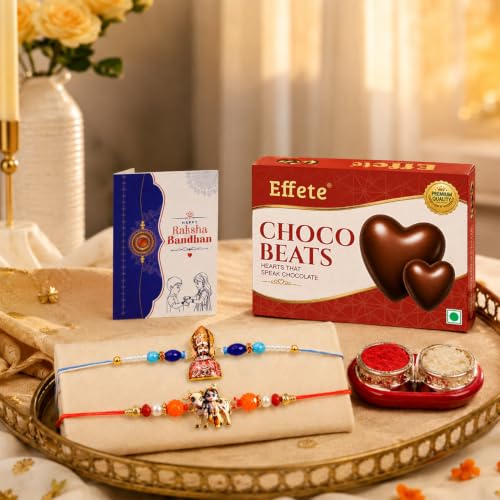 Khatu Shyam Rakhi Combo - Raksha Bandhan Gift with Choco Beats 32gm, Pack of 6 for Bhaiya