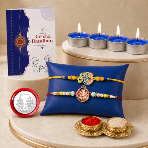 Bird Rakhi Combo - Raksha Bandhan Gift with Tealight Candles 4pcs, Pack of 6 | Rakhi Gift