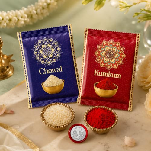 Rakhi for Brother with Butter Scotch 32gm - Raksha Bandhan Gift, Pack of 5