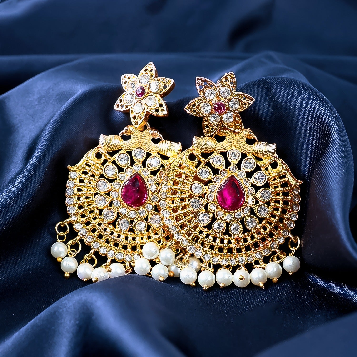 Traditional Gold Plated Chandbali Earrings