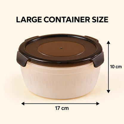 Magick Round Food Storage Containers with Clip-On Lids in Three Sizes (3 Pc)