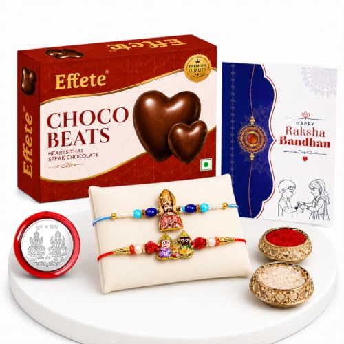 Khatu Shyam Rakhi Combo - Raksha Bandhan Gift with Choco Beats 32gm, Pack of 6 for Bhaiya