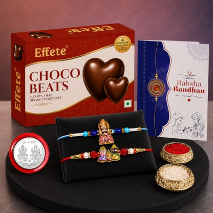 Khatu Shyam Rakhi Combo - Raksha Bandhan Gift with Choco Beats 32gm, Pack of 6 for Bhaiya