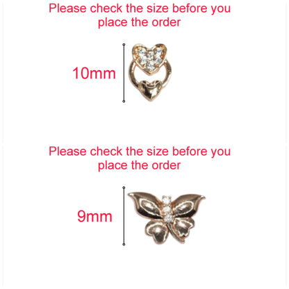 Rose Gold Heart & Butterfly Stud Earrings Set for women and girls Combo Pack of 2