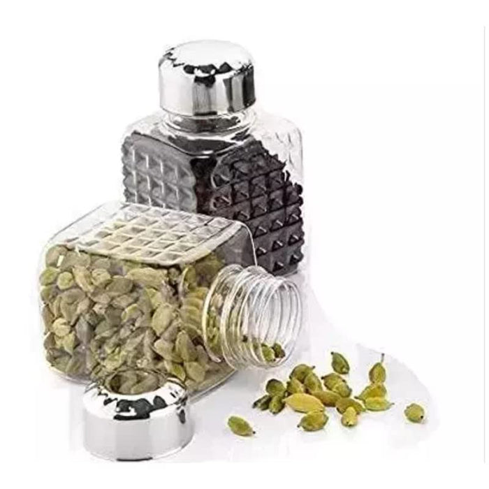 5504 All New Square 24 Bottle Design 360 Degree Revolving Spice Rack Container Condiment, Pieces Set, Square Small Container