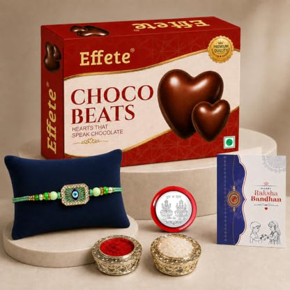 Evil Eye Rakhi Combo - Raksha Bandhan Gift with Choco Beats 32gm, Pack of 5 | Rakhi Gift