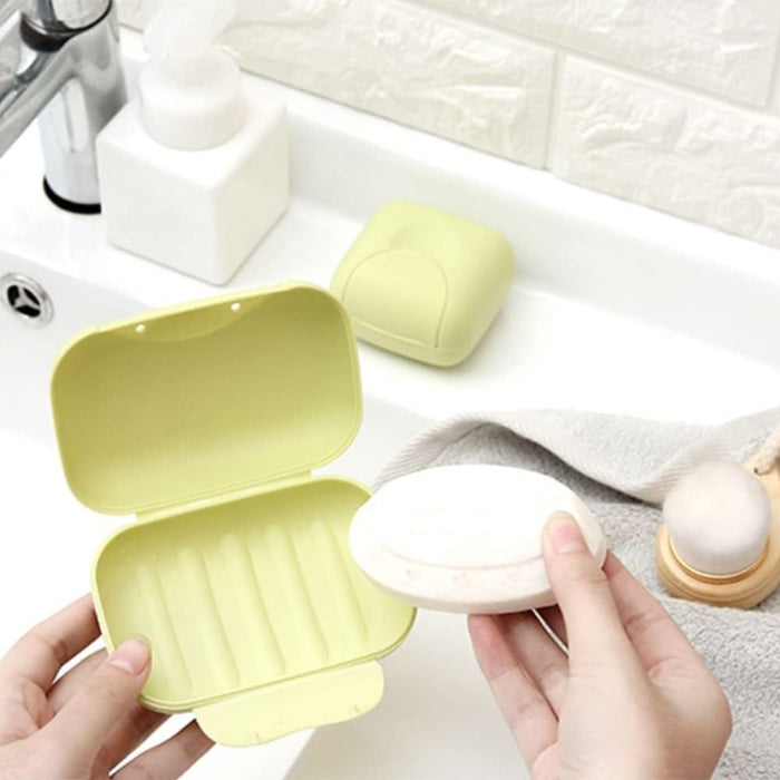 4592 Travel Soap Case Box Plastic Soap Box With Cover Waterproof Leakproof Soap Dish For Bathroom & Travel Use (1Pc)