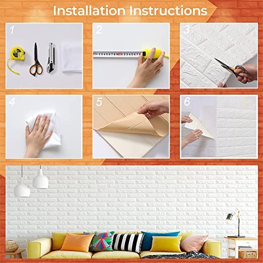 Stylish 3D Foam Wallpaper Panels for Living Room, Bedroom, Furniture & Doors