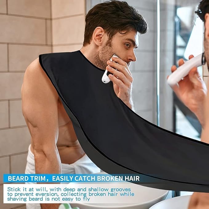 Beard Apron for Men, Shaving Cape with Suction Cups for Clean Trimming (1 Pc)