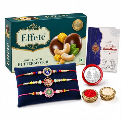 Evil Eye Rakhi Combo - Raksha Bandhan Gift with Choco Butterscotch 32gm, Pack of 7