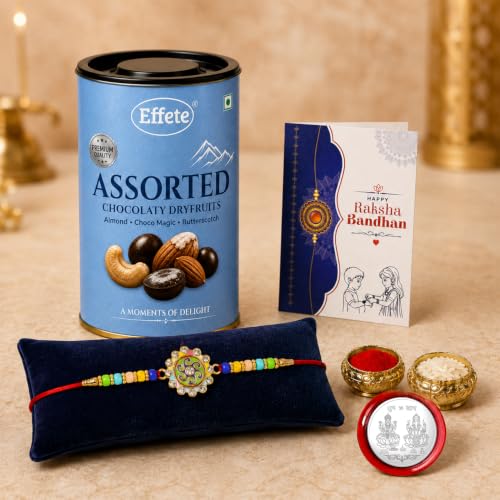 Spiral Rakhi Combo - Raksha Bandhan Gift with Assorted Choco 96gm, Pack of 5 | Rakhi Gift