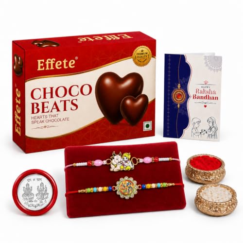 Krishna, Spiral Rakhi Combo - Raksha Bandhan Gift with Choco Beats 32gm, Pack of 6