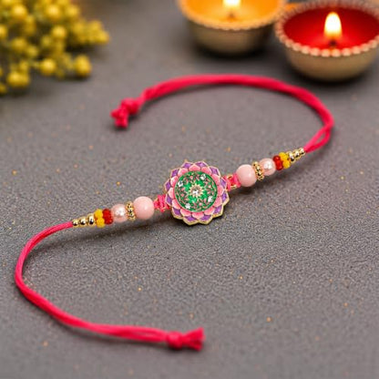 Rakhi for Brother with Kalash Pooja Thali - Raksha Bandhan Gift Set, Pack of 7