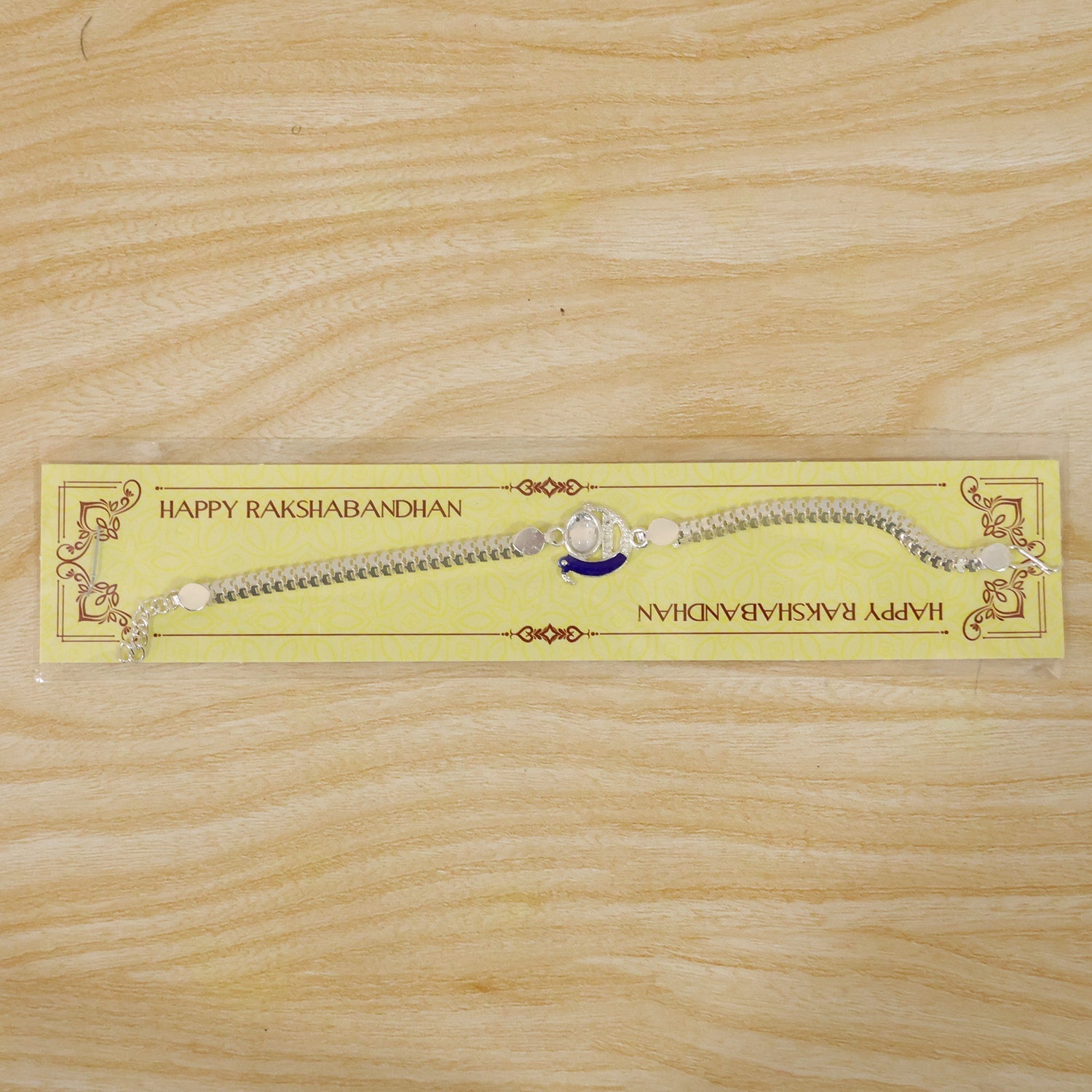 Peacock Rakhi Blue Enamel Silver Design for Brothers (10pcs)