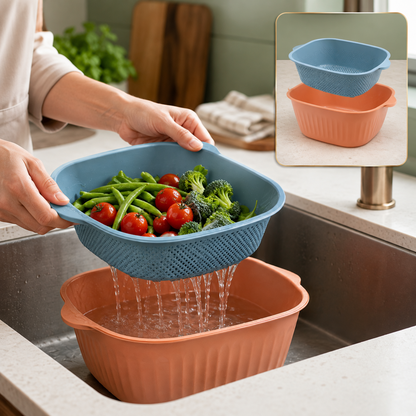 Plastic Washing Bowl – Drainer & Strainer Basket | Vastate
