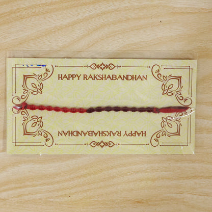 Maroon Twisted Cord Rakhi, Simple and Elegant Beadless Design