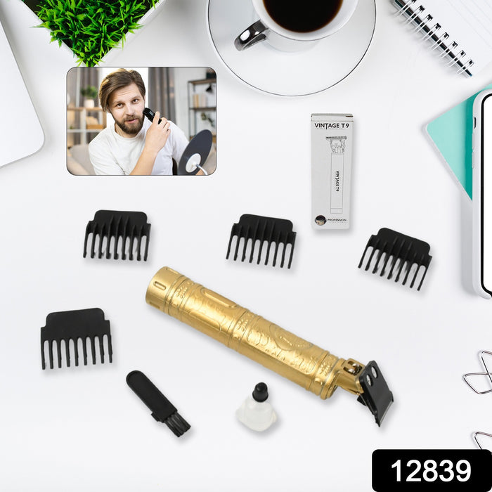 12839  Plastic Body Hair Trimmer for Men Hairstyle Trimmer, Professional Hair Clipper, Electric Shaving machine dry shaving for men - hair shaving and trimming beard With 4 adjustable blade clipper, Oil, Cleaning Brush