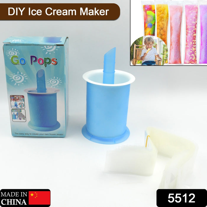 Homemade Popsicle Maker Manual Ice Cream Machine With Approx 20 Pcs Packing Bag Popsicle Mold Convenient Maker Manual Ice Cream Machine For Kids Adults DIY, Reusable