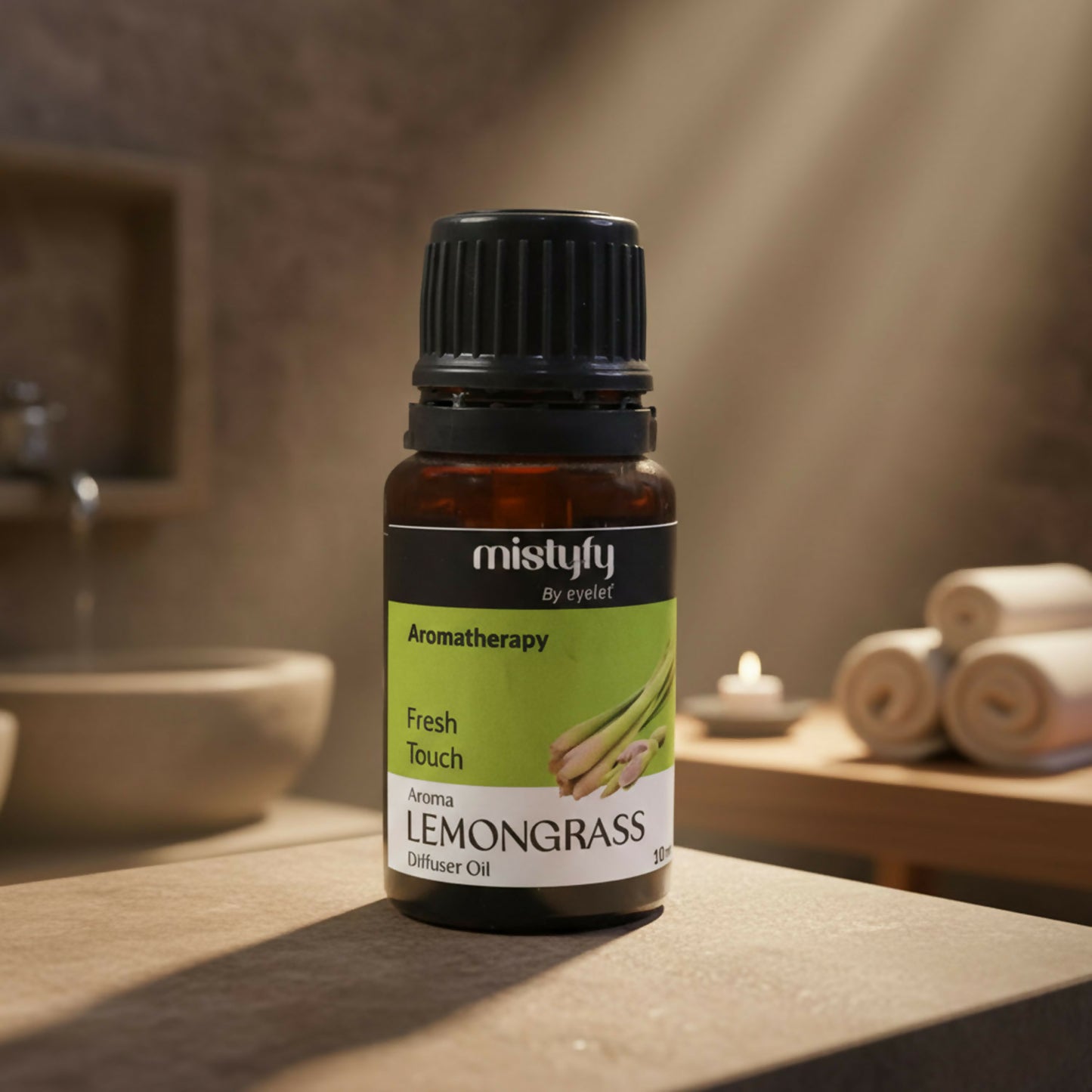 Eyelet Lemongrass Aroma Diffuser Oil & Fresh Touch Aromatherapy Oil (10ml)