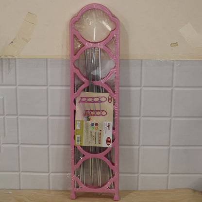 Shoe Storage Rack with Plastic Sides & Metal Rods for Home Entryway (5 Layer)