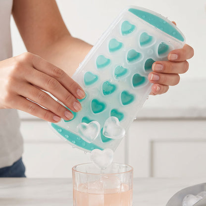 Plastic heart ice tray product use