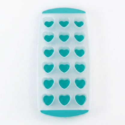 Heart shape ice tray on white background