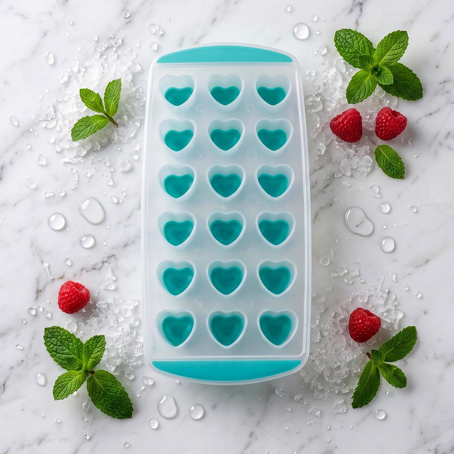 Heart ice tray kitchen view
