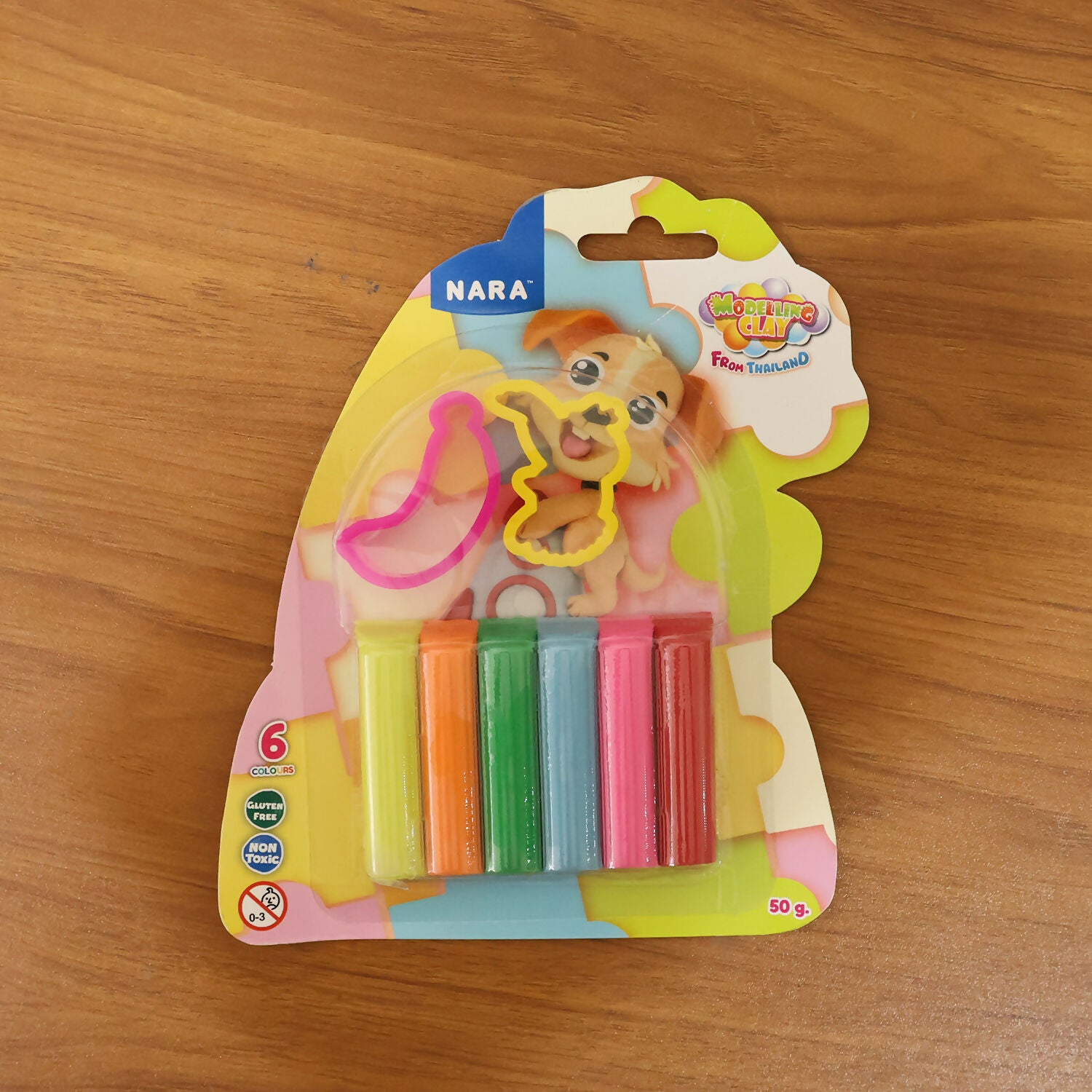 NARA 6 Color Modelling Clay Set with Shape Cutters – Kids DIY Creative Play Dough Kit (50 Gm)