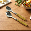 Stainless Steel Dining Spoon Set – Elegant Glitter Handles, Pack of 2
