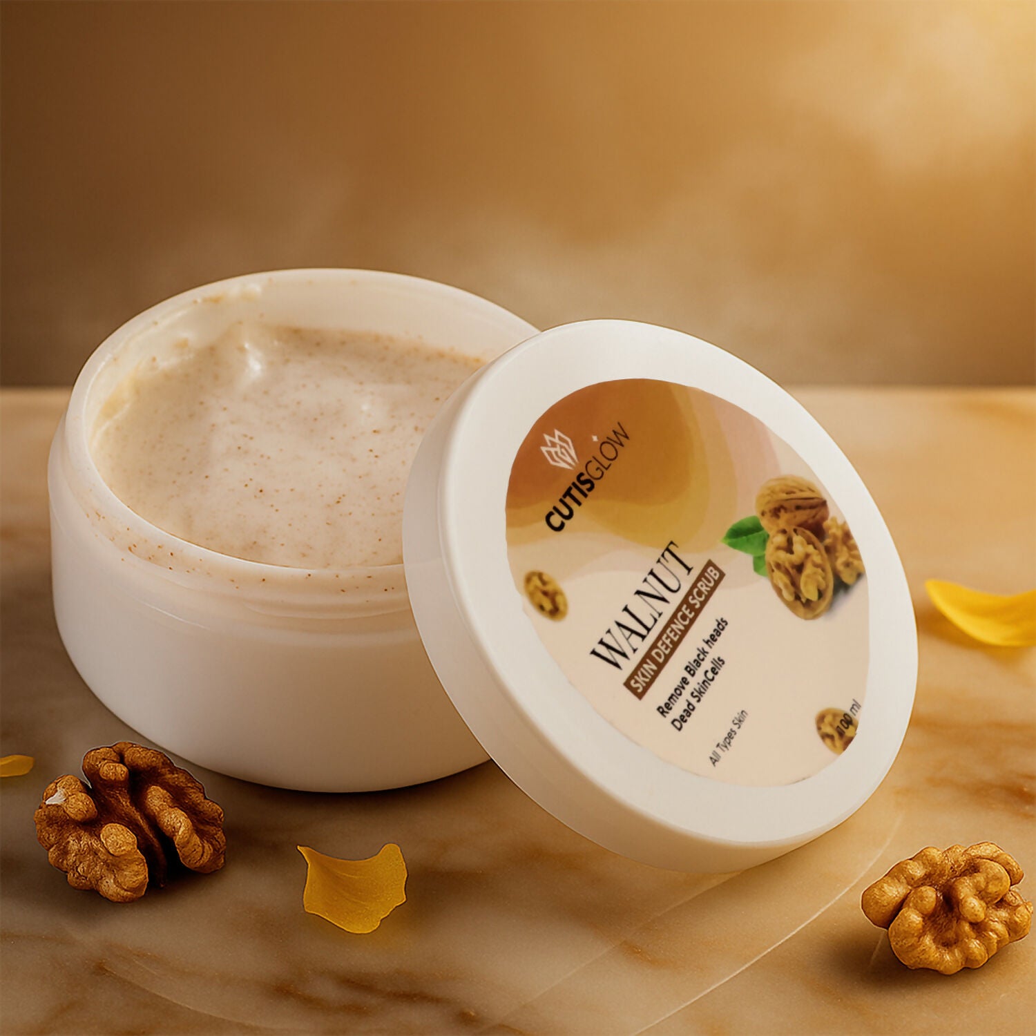 Eyelet Walnut Skin Defence Scrub – Exfoliating Face & Body Scrub for Blackhead Removal, Dead Skin Cell Cleansing & Smooth Radiant Skin (100ml)