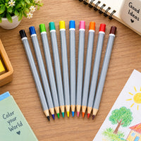 Wooden Colour Pencil Set with Sharpened Tips for School Art (10 Pc)