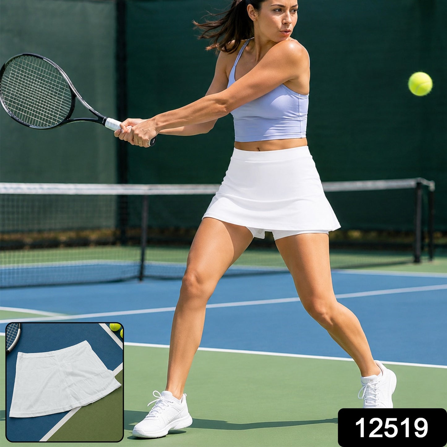 Sports Skort for Women with Inner Shorts for Tennis and Running (1 Pc)