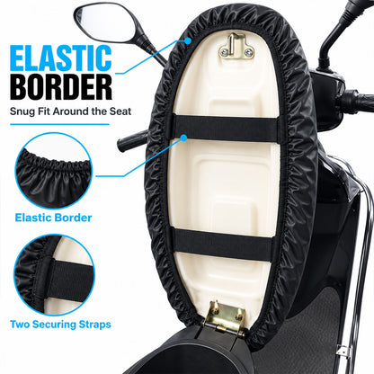 Scooter Seat Cover with Deer Print, Elastic Edge and Securing Straps (1 Pc)