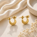 Elegant Gold Star Engraved Mini Hoop Earrings for Women Everyday Stylish Jewelry Gift